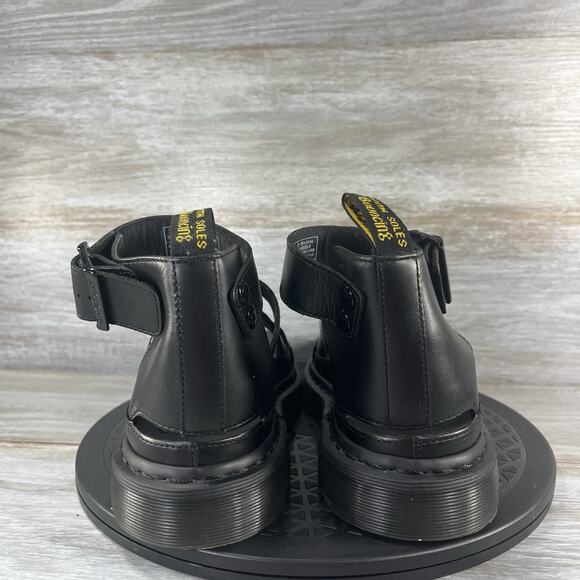 Dr Martens Women’s Clarissa II Quad Mono Black Leather Gladiator Sandals Size 9 - Picture 4 of 8